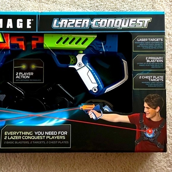 Brand New Sharper Image Laser Tag Dual Blaster Target Kit Chest Plate Action Toy - Picture 9 of 16